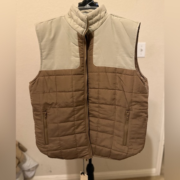 Nomad Craft + Flow Hoodless Quilted Vest Tan Brown Men’s Size S. NWT - Picture 3 of 9